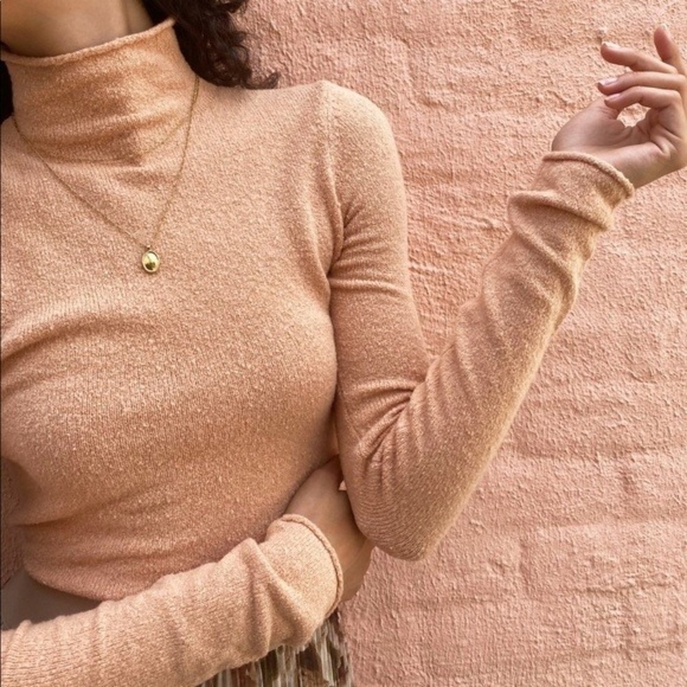 Aritzia Wilfred Darling Sweater Mock Neck Long Sleeve Textured Knit Small